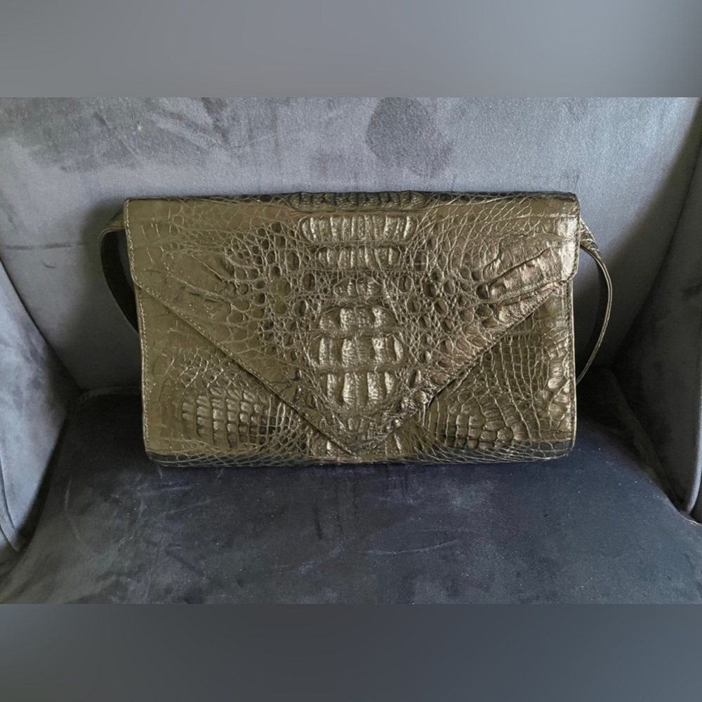 Black Leather Crossbody Clutch